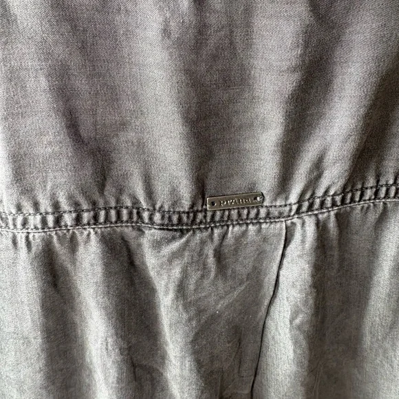 Prana Charcoal Chambray Pullover 1/4 Button Up Shirt Women’s XL - Picture 8 of 8